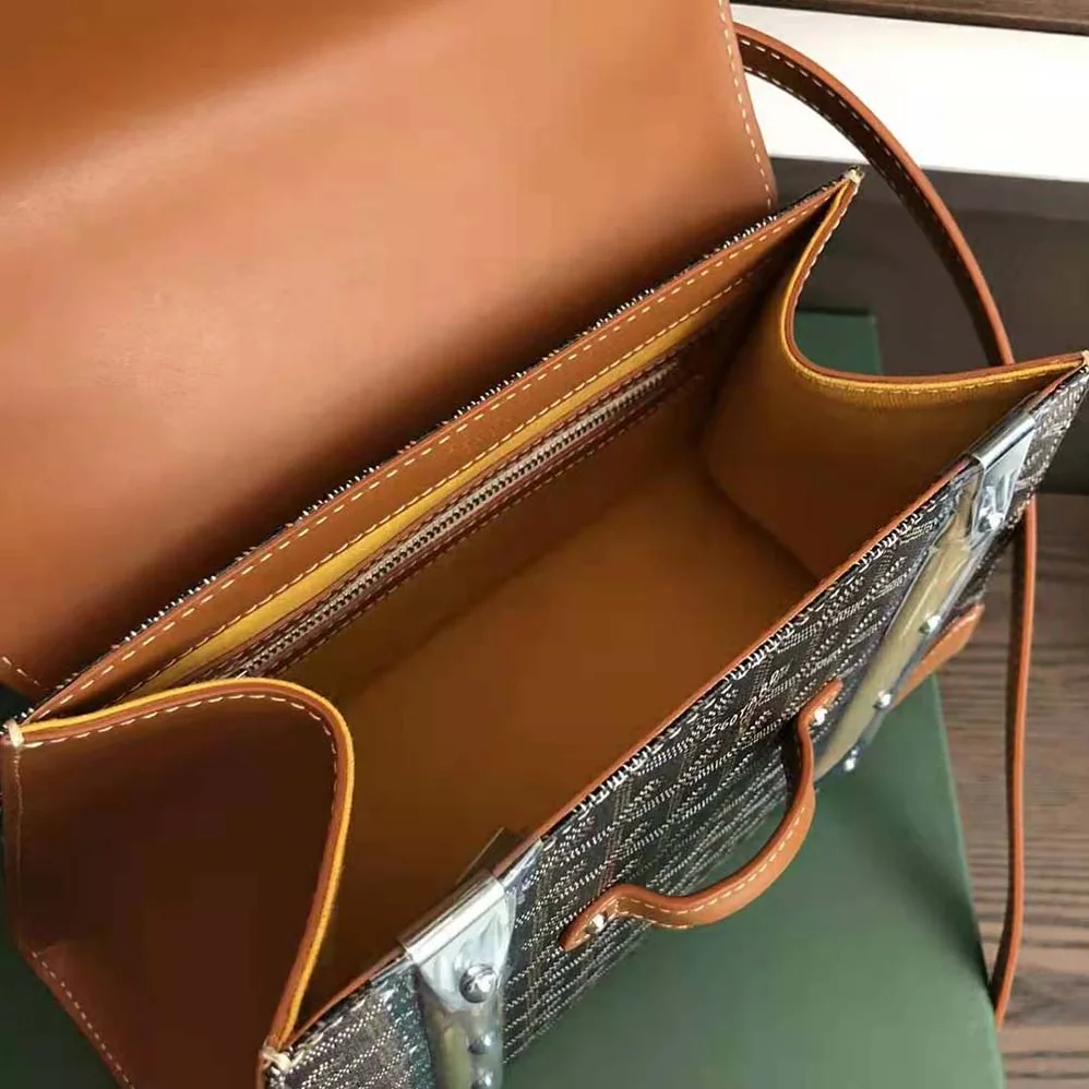 Goyard Sac Saïgon PM in Toile Goyardine & Clamecy Calfskin for Women in Brown Goyard Sac Saïgon PM in Toile Goyardine & Clamecy Calfskin for Women in Brown