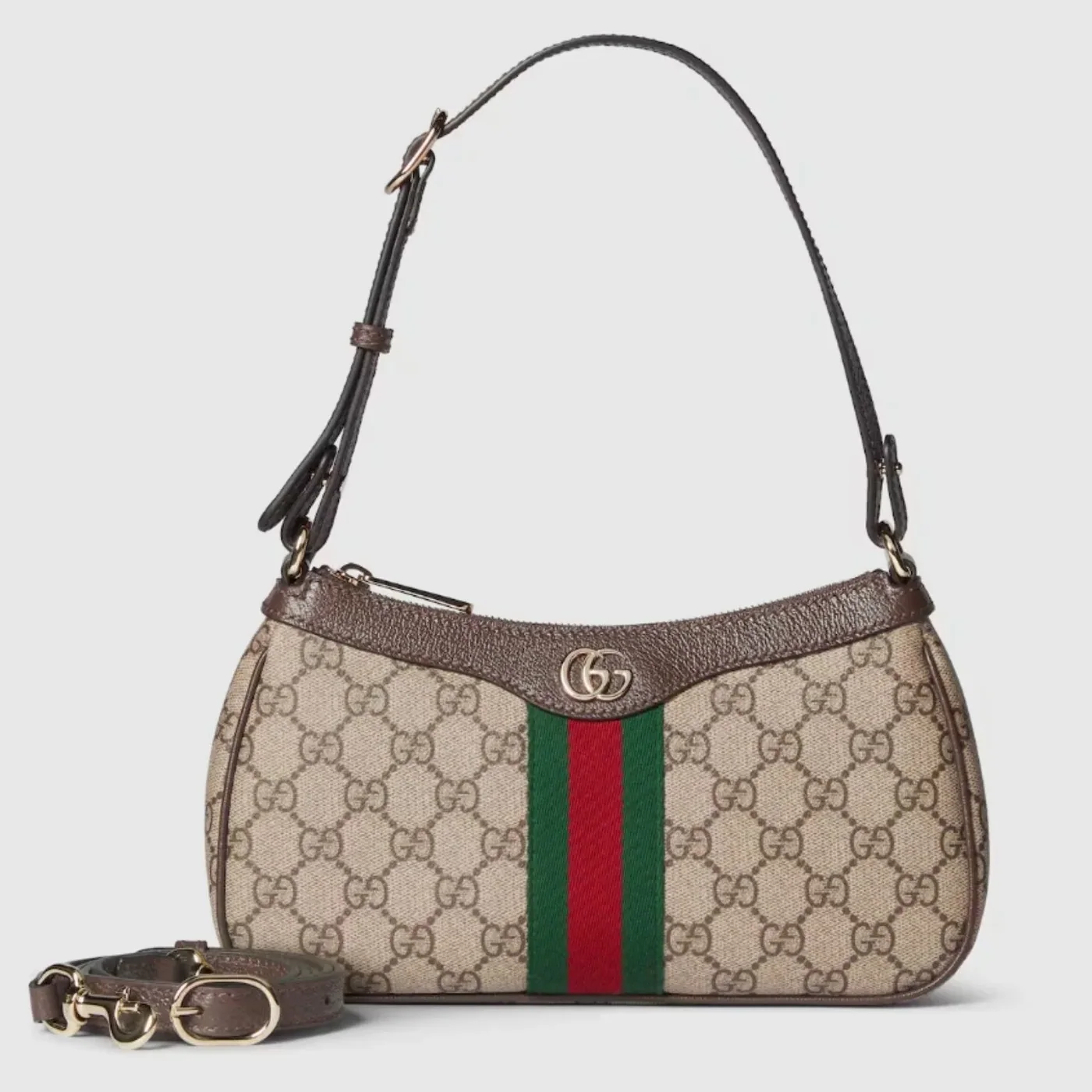 Gucci Ophidia Small Shoulder Bag in Beige Gold Hardware