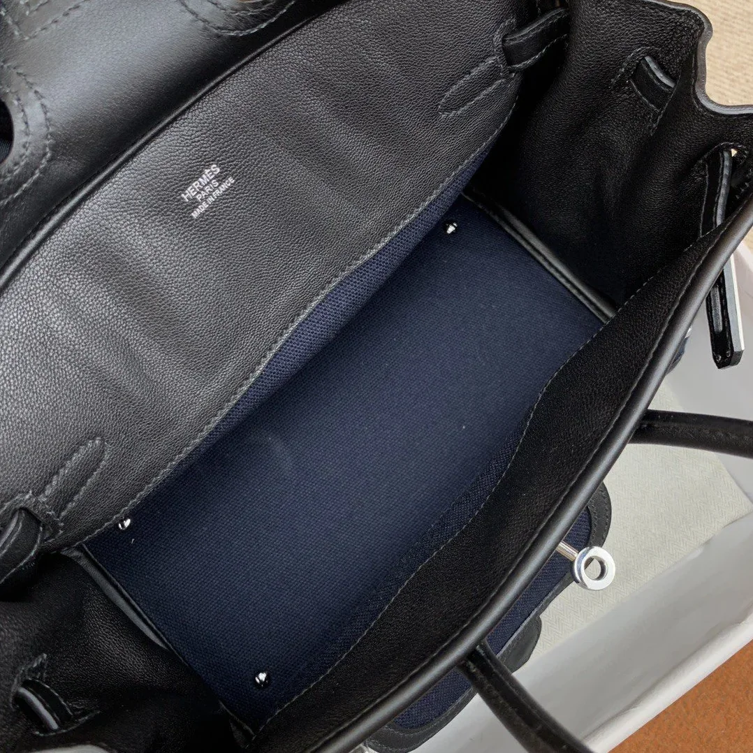 Hermes Birkin Cargo 25 Top Handle Bag in Dark Blue Silver Hardware