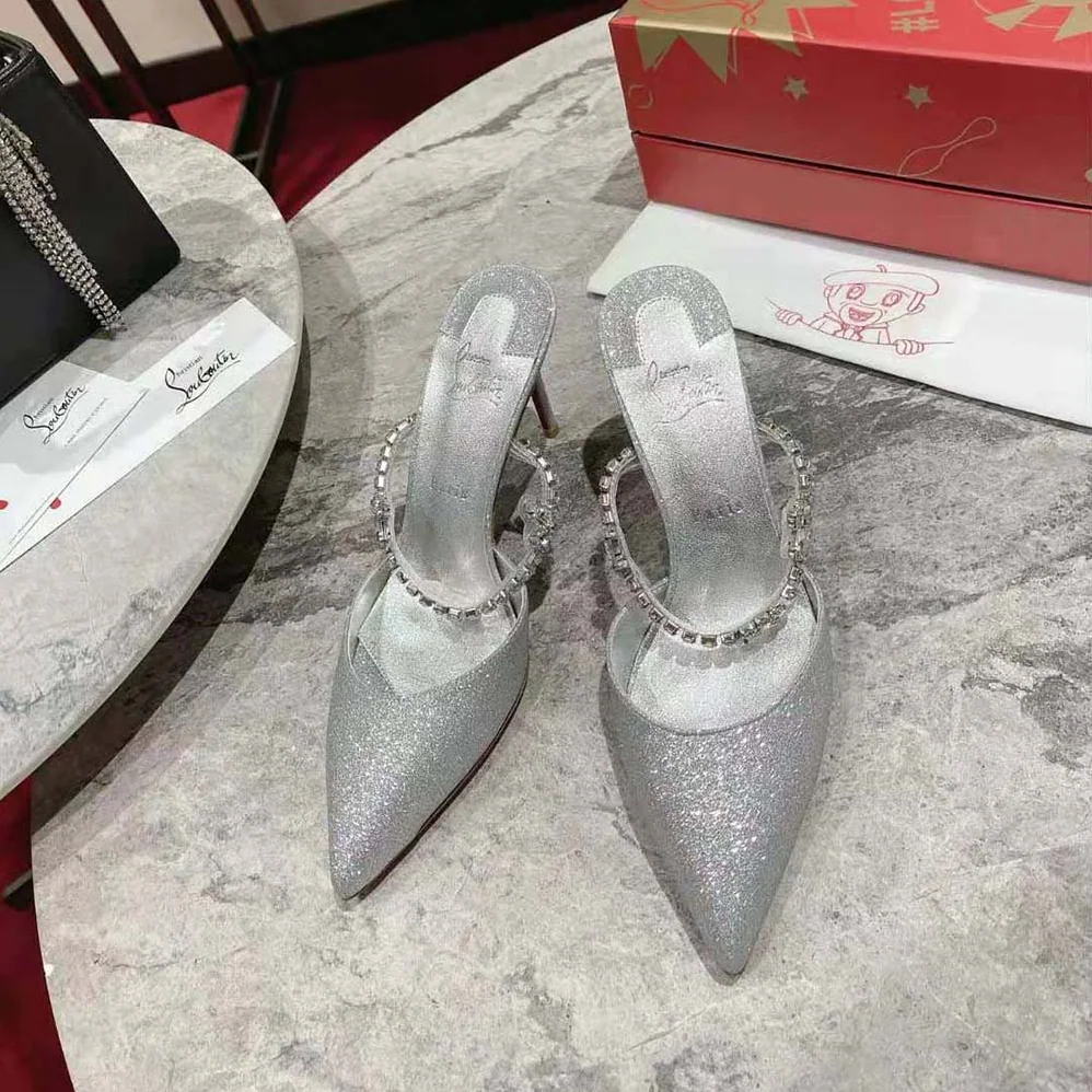 Christian Louboutin Planet Queen 100 mm Heel Height for Women in Silver Christian Louboutin Planet Queen 100 mm Heel Height for Women in Silver