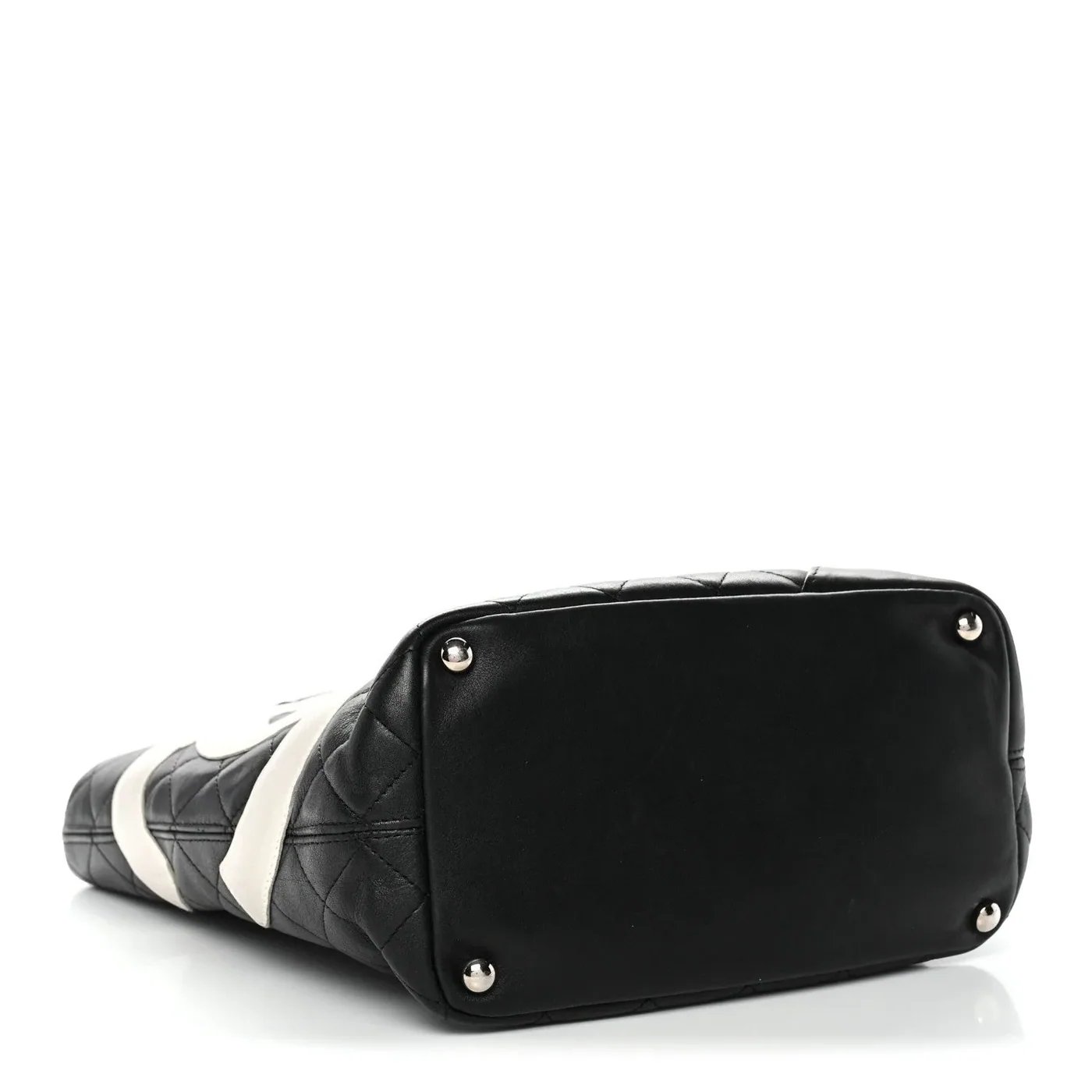 Chanel Cambon Ligne Medium Tote Bag in Black/ White Silver Hardware