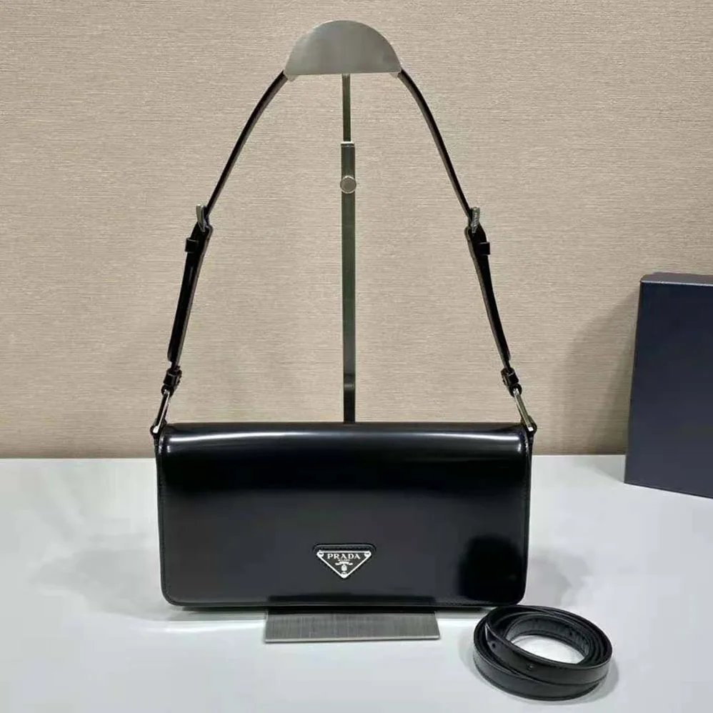 Prada Brushed Leather Prada Femme Bag for Women in Black Prada Brushed Leather Prada Femme Bag for Women in Black