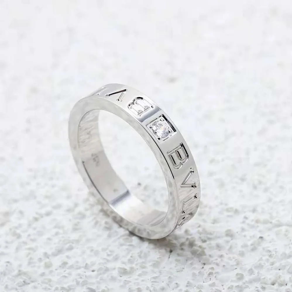 Bvlgari Bvlgari Bvlgari Ring 18 KT Rose Gold Ring with Diamond for Women in Silver Bvlgari Bvlgari Bvlgari Ring 18 KT Rose Gold Ring with Diamond for Women in Silver