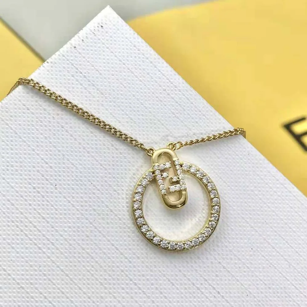 Fendi O Lock Necklace Gold for Women in Colored