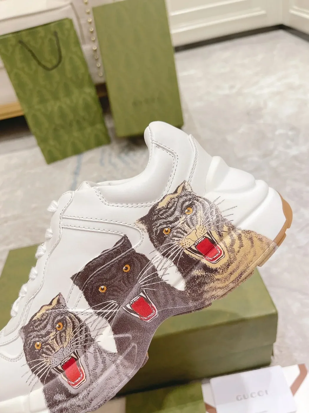 Gucci Rhyton Tiger Sneaker White