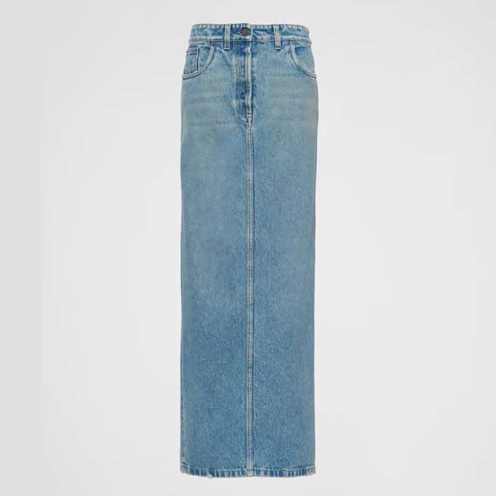 Prada Denim Maxi-skirt for Women in Navy
