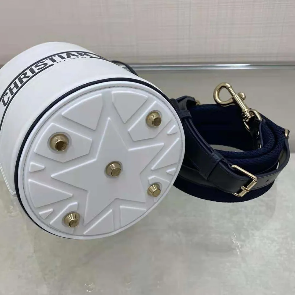 Dior Small Dior Vibe Bucket Bag White and Blue Smooth Calfskin for Women