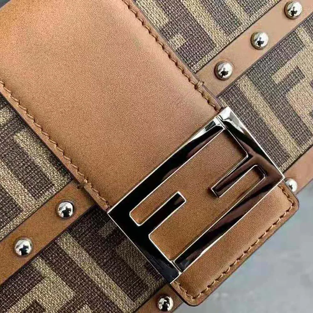 Fendi Baguette Trunk Mini Brown Fabric Bag for Men