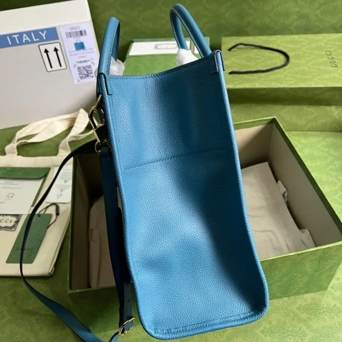 Gucci Small tote With Gucci Logo Blue / GG Gucci Small tote With Gucci Logo Blue / GG