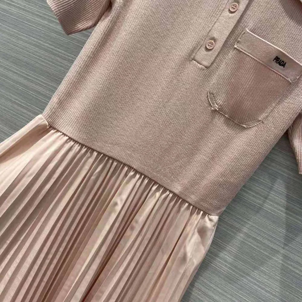 Prada Crepe DE Chine Dress for Women in Pink Prada Crepe DE Chine Dress for Women in Pink