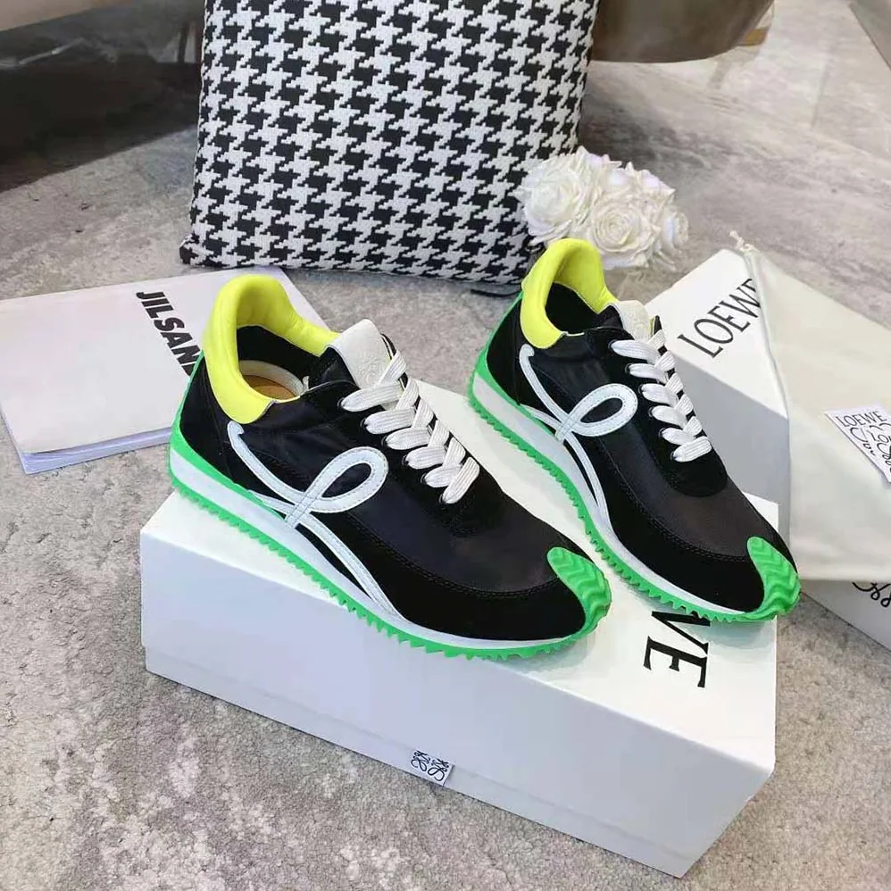 Loewe Flow Runner in Nylon and Suede for Women in Black Loewe Flow Runner in Nylon and Suede for Women in Black