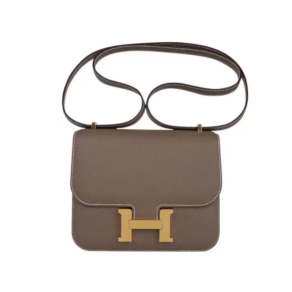 Hermes Constance 19 Bag Epsom Leather for Women in Grey/Gold