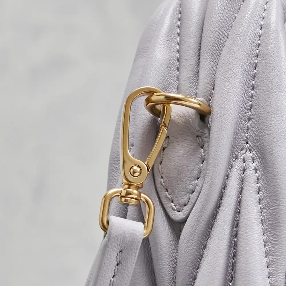 Miu Miu Wander Matelassé Nappa Leather Hobo Bag for Women in Wisteria Miu Miu Wander Matelassé Nappa Leather Hobo Bag for Women in Wisteria