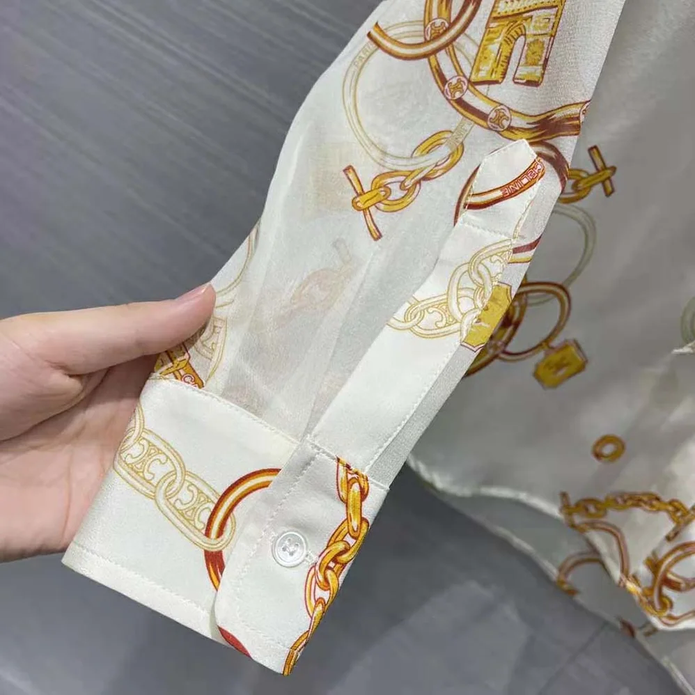 Celine Lavallière Shirt in Crepe De Chine for Women in Brown Celine Lavallière Shirt in Crepe De Chine for Women in Brown