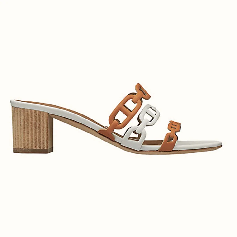 Hermes Tandem Sandal in Nappa Leather 5.1cm Heel for Women in Brown Hermes Tandem Sandal in Nappa Leather 5.1cm Heel for Women in Brown