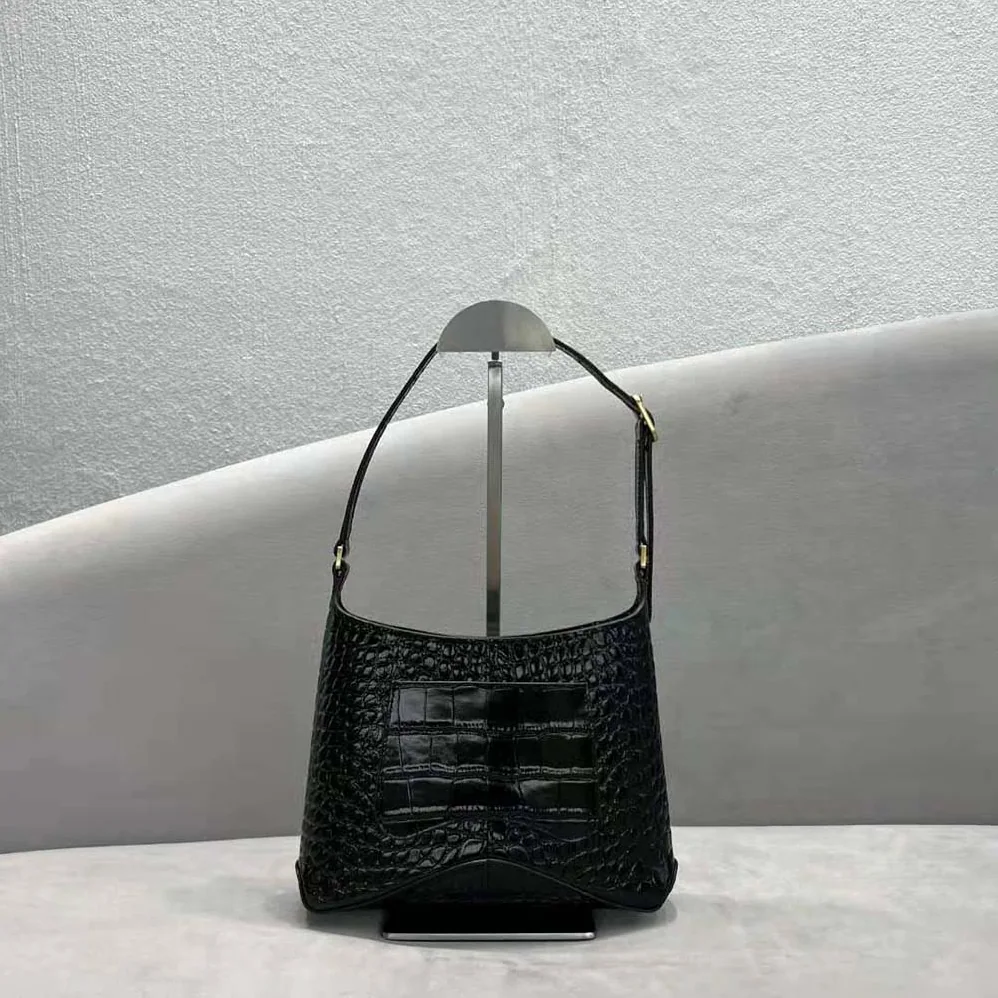 Balenciaga XX Small Hobo Bag Crocodile Embossed in Black for Women Balenciaga XX Small Hobo Bag Crocodile Embossed in Black for Women