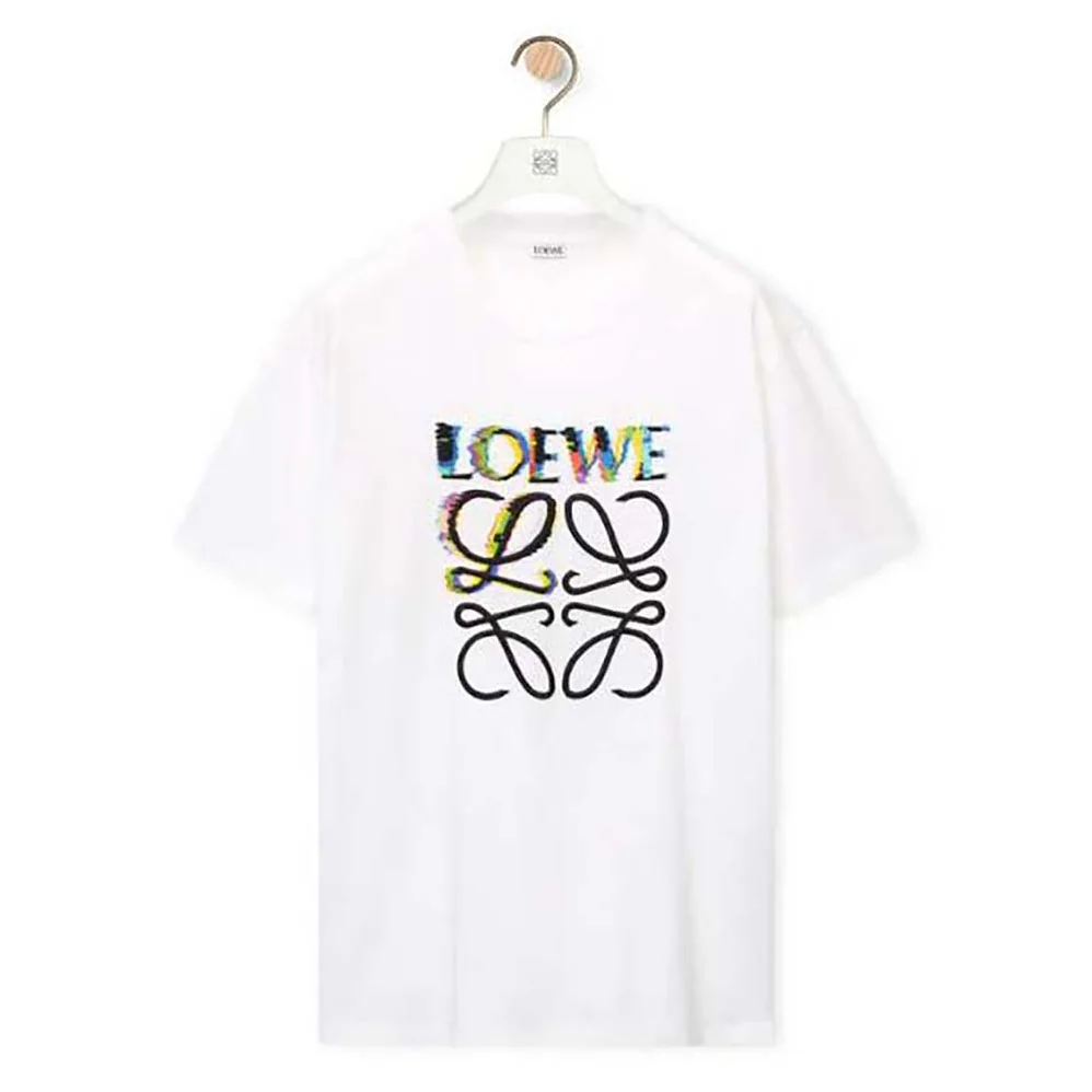Loewe Glitch Anagram T-shirt in Cotton for Men in White