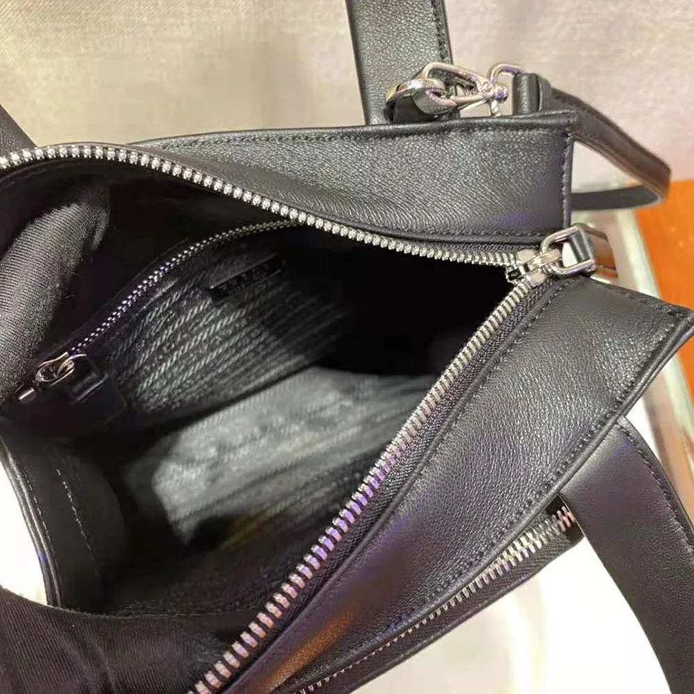 Prada Nappa Leather Tote Bag for Women in Black
