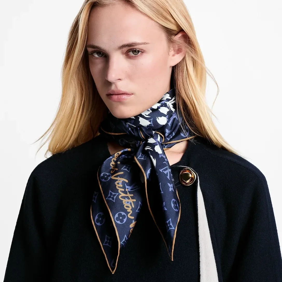 Louis Vuitton LV Safari Square 90 Scarf Blue