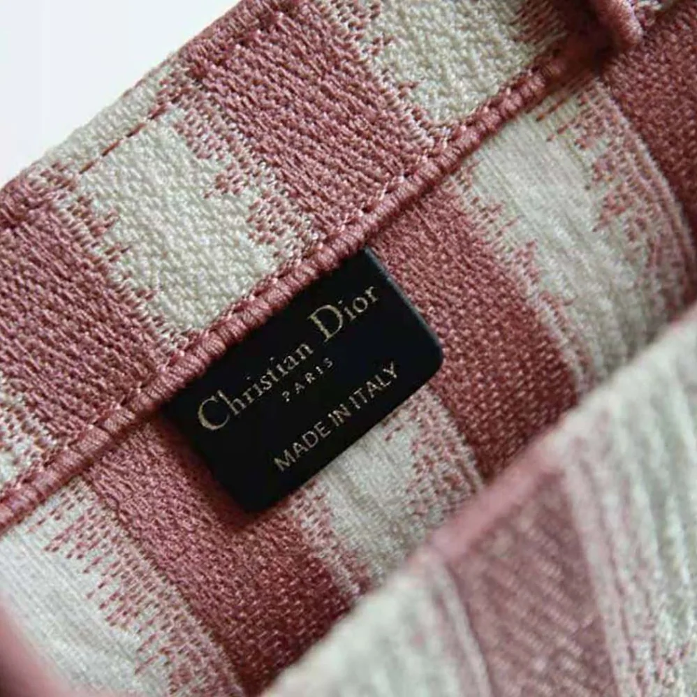 Dior Dior Book Tote Pink D for Women in Stripes Embroidery