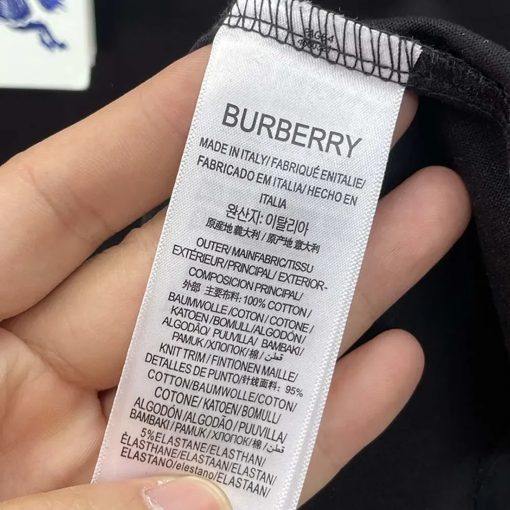 Burberry Check Label Cotton T-shirt for Women in Black