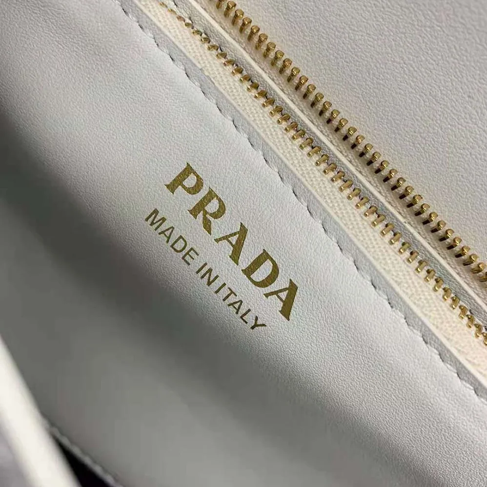 Prada Medium Leather Prada Diagramme Bag for Women in White