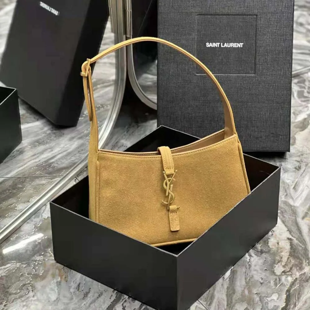 Saint Laurent YSL Le 5 A 7 Hobo Bag in Suede for Women in Brown Saint Laurent YSL Le 5 A 7 Hobo Bag in Suede for Women in Brown
