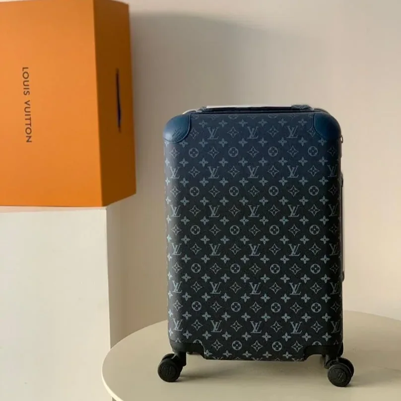 Louis Vuitton Horizon 55 Suitcase in Navy Blue Silver Hardware