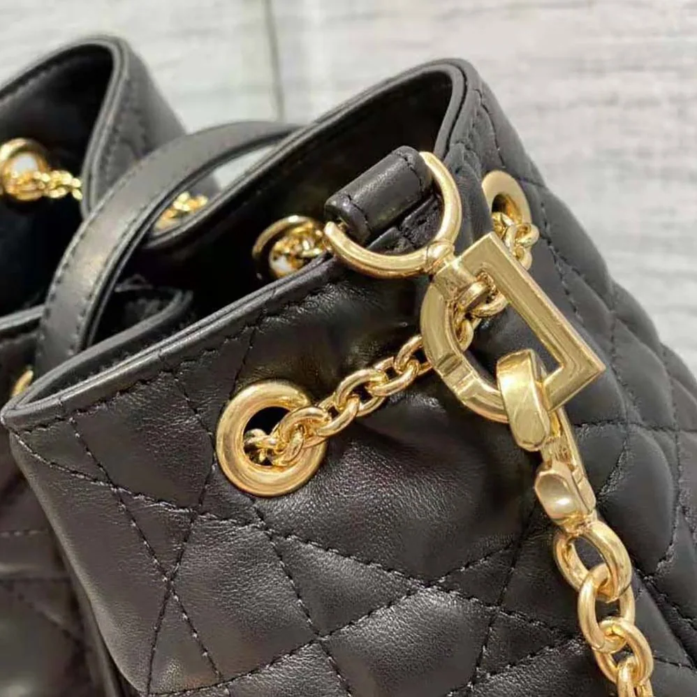 Dior Medium Dior Ammi Bag Black Supple Macrocannage Lambskin for Women