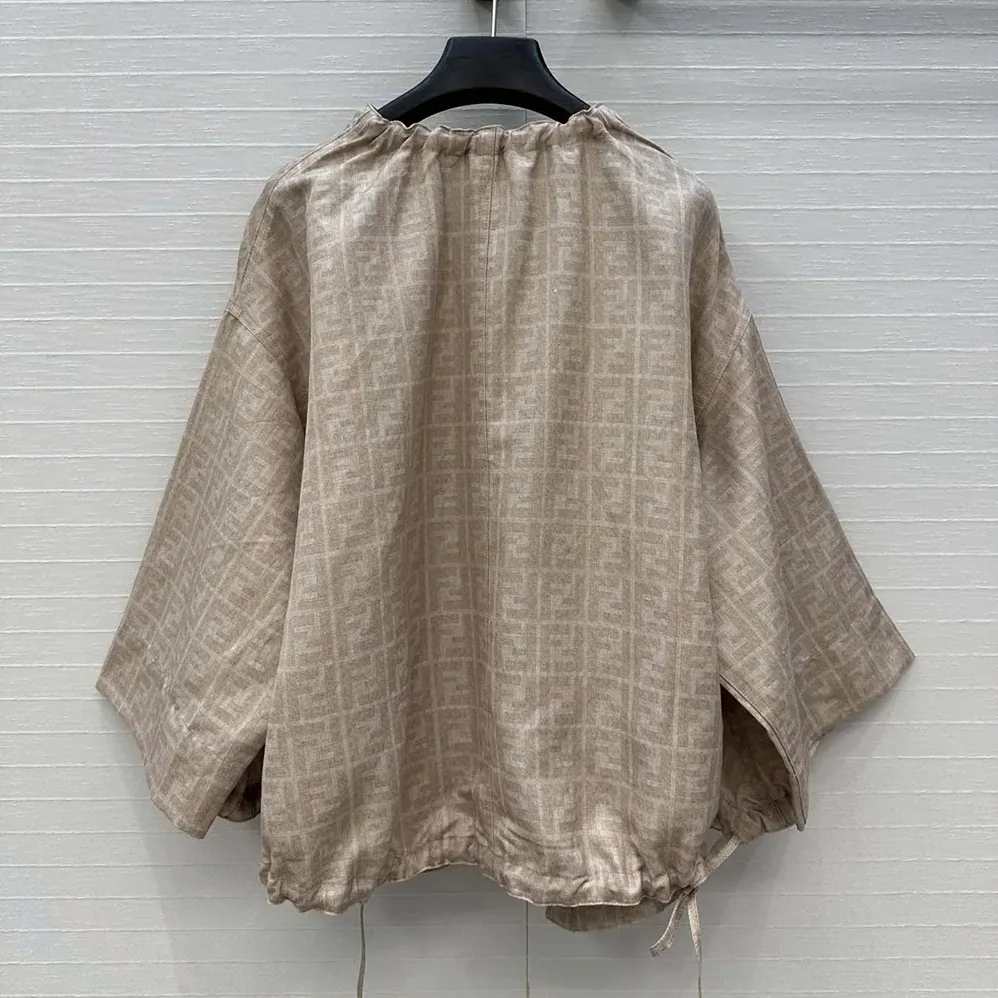 Fendi Beige FF Chambray Jacket for Women Fendi Beige FF Chambray Jacket for Women