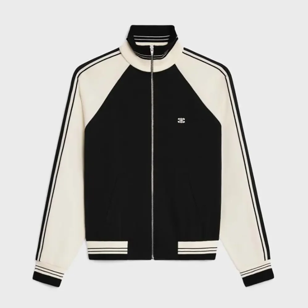 Celine Tracksuit Jacket in Double Face Jersey for Women in Black