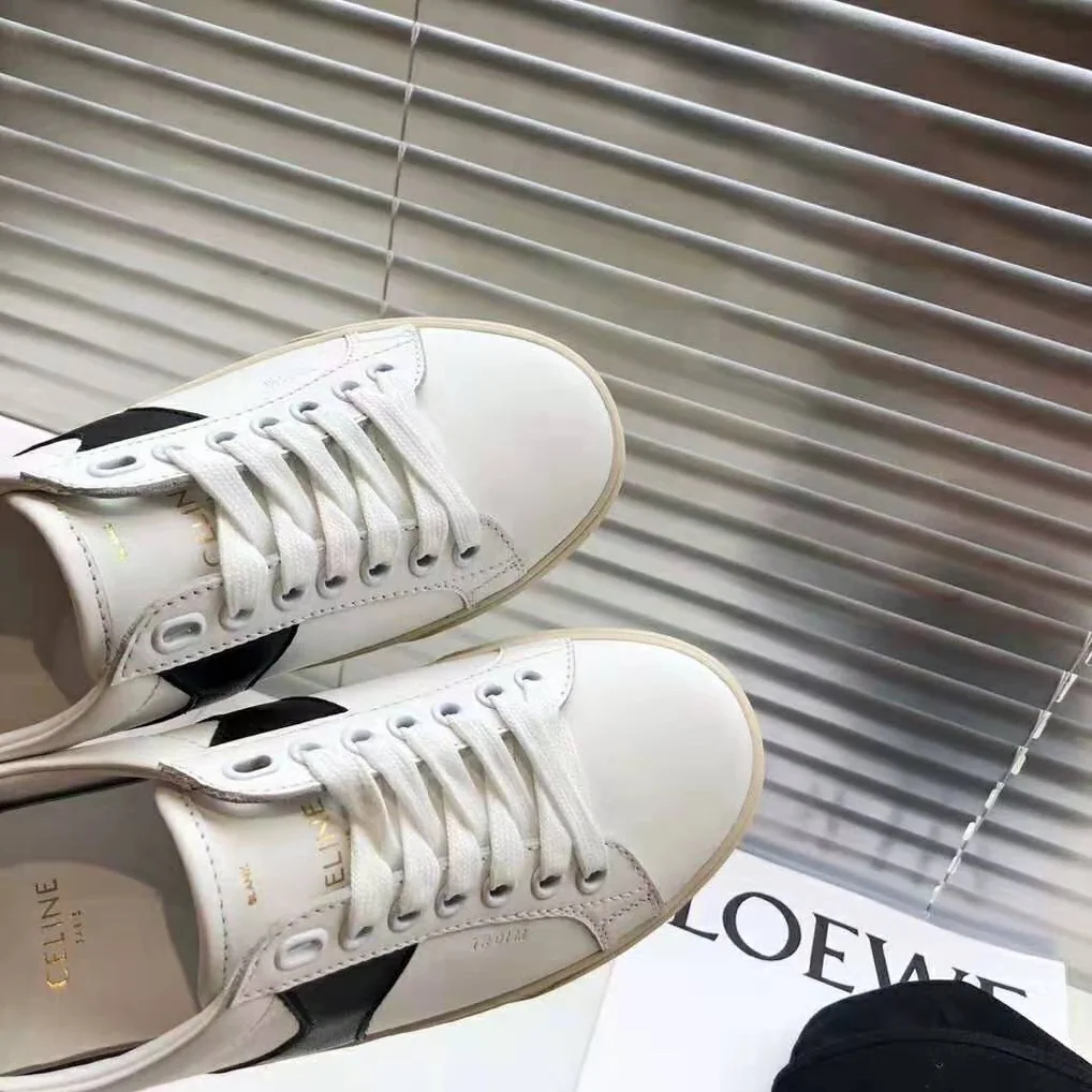 Celine Celine Triomphe Low Lace Up Sneaker Calfskin for Women in White