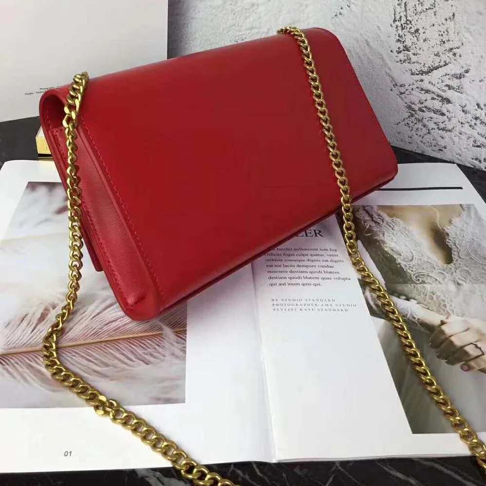 Saint Laurent YSL Kate Medium Tassel Smooth Red Leather for Women