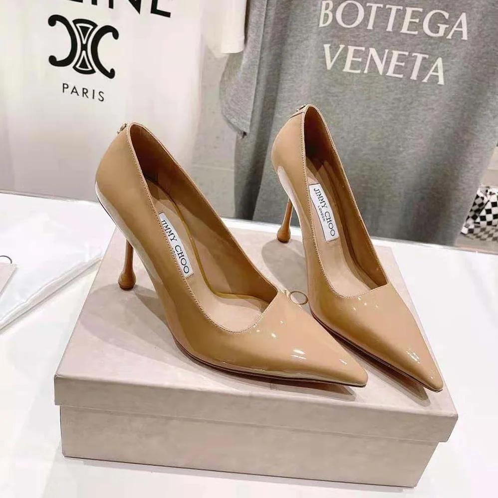 Jimmy Choo Ixia 95 Biscuit Patent Leather Pumps-IXIA95PAT for Women Jimmy Choo Ixia 95 Biscuit Patent Leather Pumps-IXIA95PAT for Women