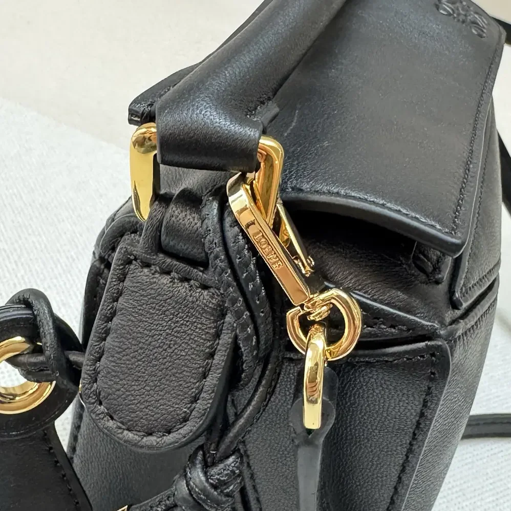 Loewe Small Featherlight Puzzle Bag in Nappa Lambskin for Unisex in Black