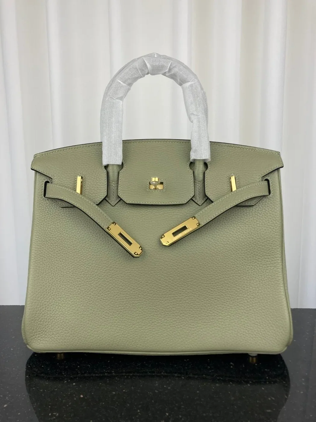 Hermes Birkin 30 Top Handle Bag in Green Moss Gold Hardware Hermes Birkin 30 Top Handle Bag in Green Moss Gold Hardware