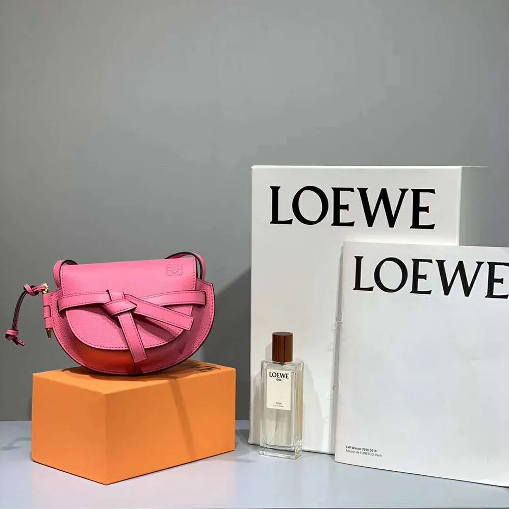 Loewe Gate Mini Bag Petroleum Soft Grained Calf for Women in Rose