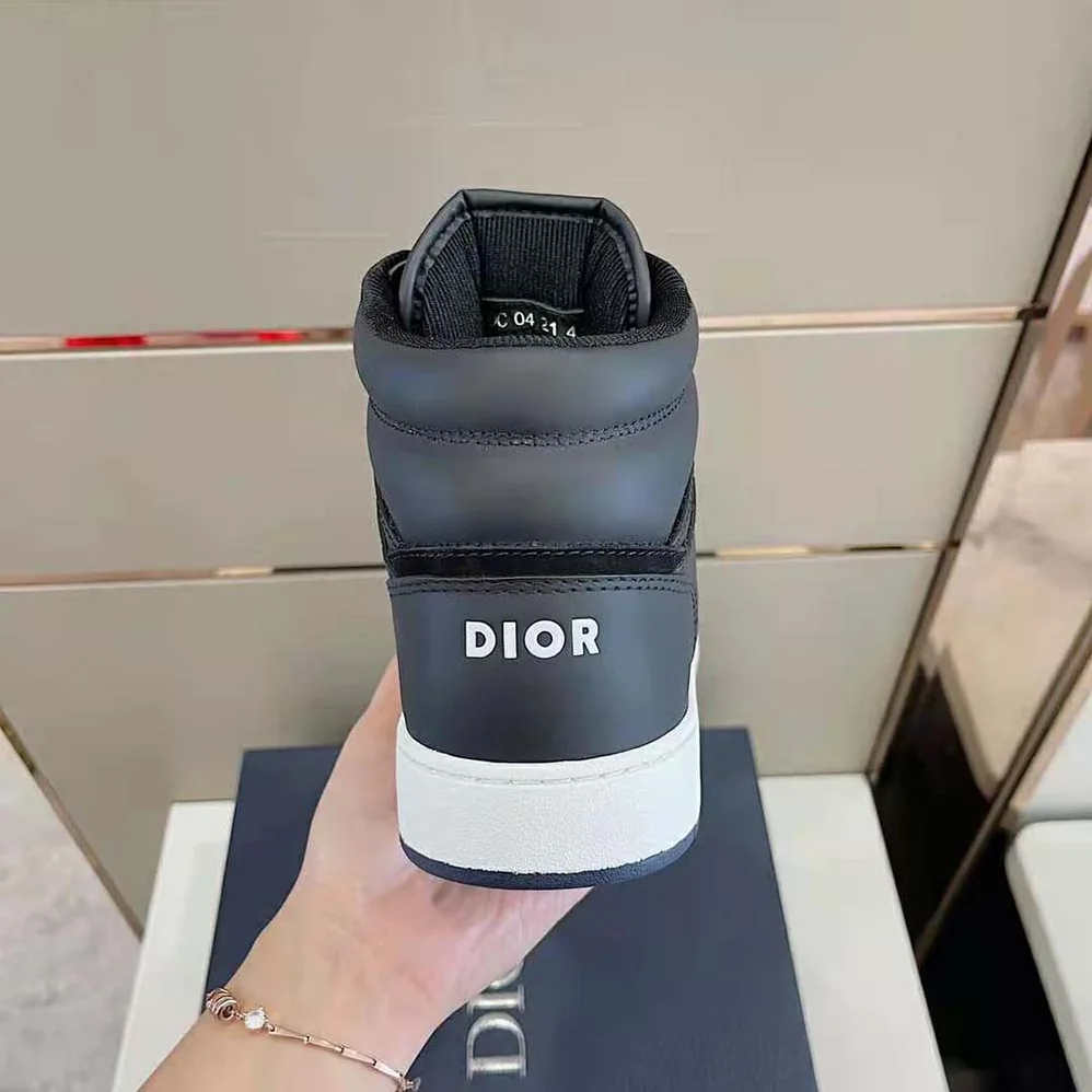 Dior B27 High-Top Sneaker Black Smooth Calfskin and CD Diamond Canvas for Men