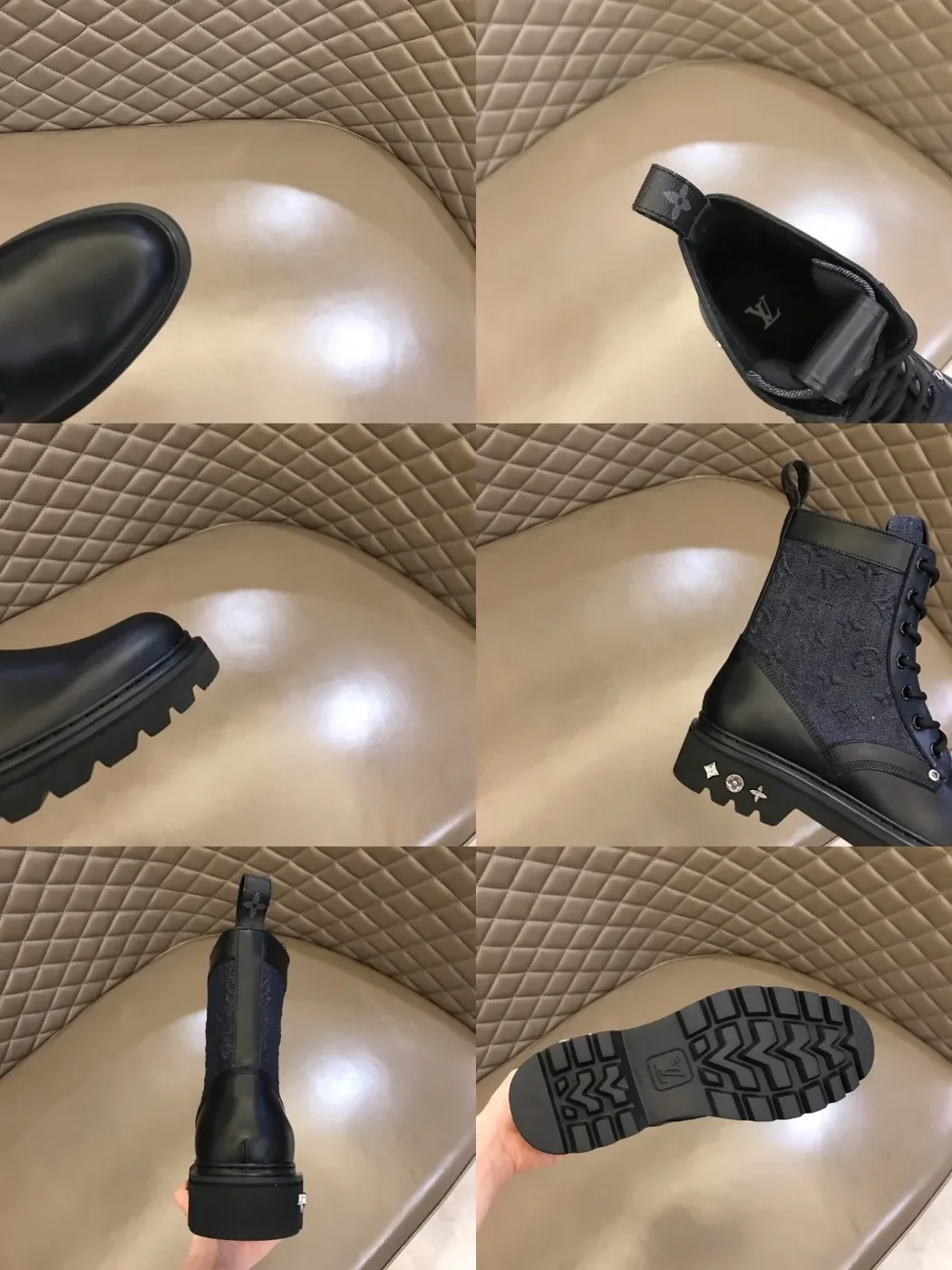 Louis Vuitton LV Ranger Ankle Boots Monogram Flower Black 1AANTF Louis Vuitton LV Ranger Ankle Boots Monogram Flower Black 1AANTF