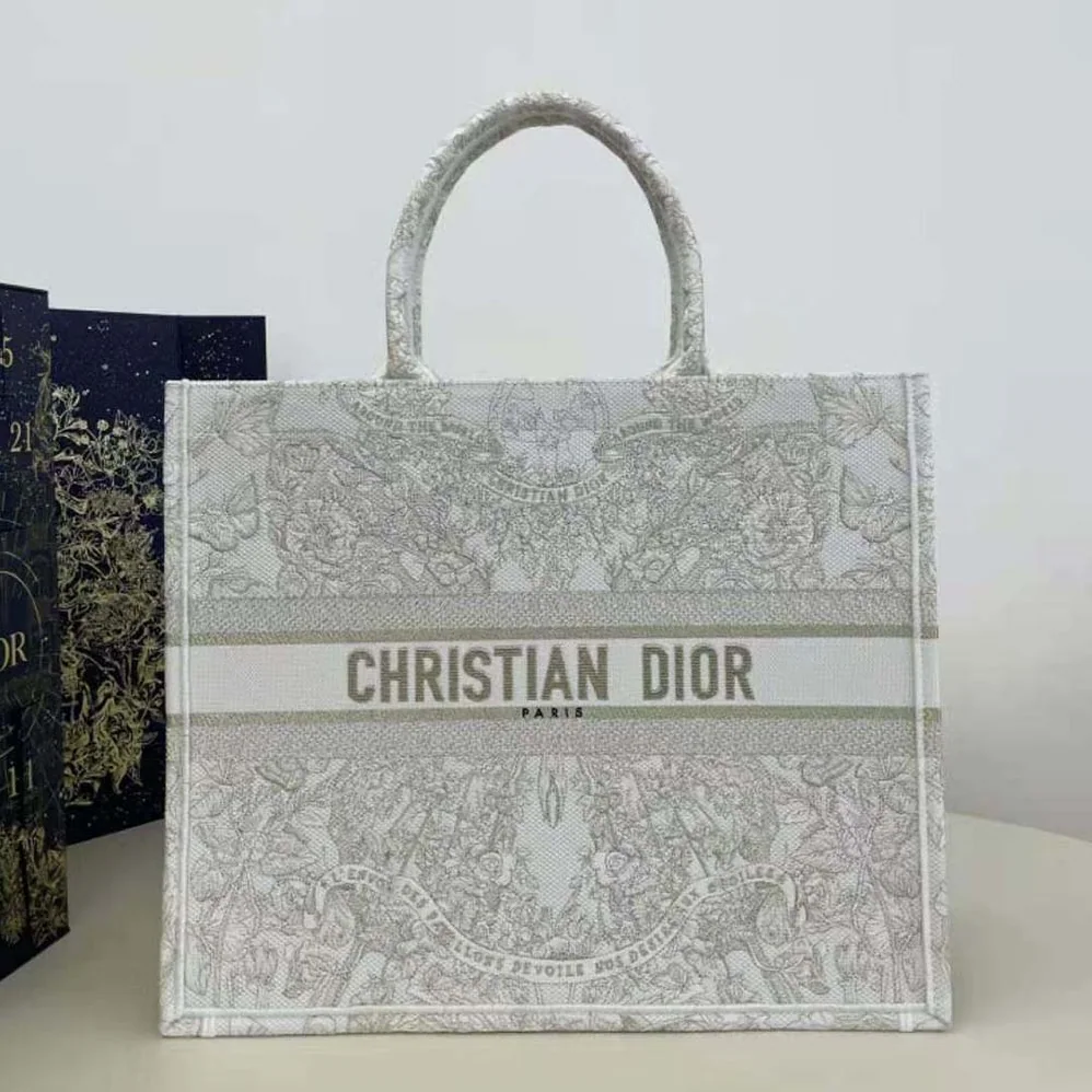Dior Large Dior Book Tote Gold-Tone and White Butterfly Around The World Embroidery for Women Dior Large Dior Book Tote Gold-Tone and White Butterfly Around The World Embroidery for Women