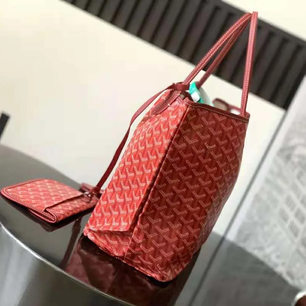 Goyard Saint Louis PM Bag in Goyardine Canvas & Chevroches Calfskin for Women in Red Goyard Saint Louis PM Bag in Goyardine Canvas & Chevroches Calfskin for Women in Red
