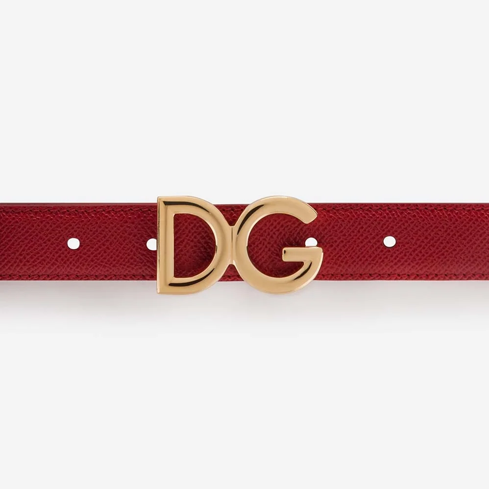 Dolce Gabbana D&G Dauphine Calfskin Belt for Women in Red Dolce Gabbana D&G Dauphine Calfskin Belt for Women in Red