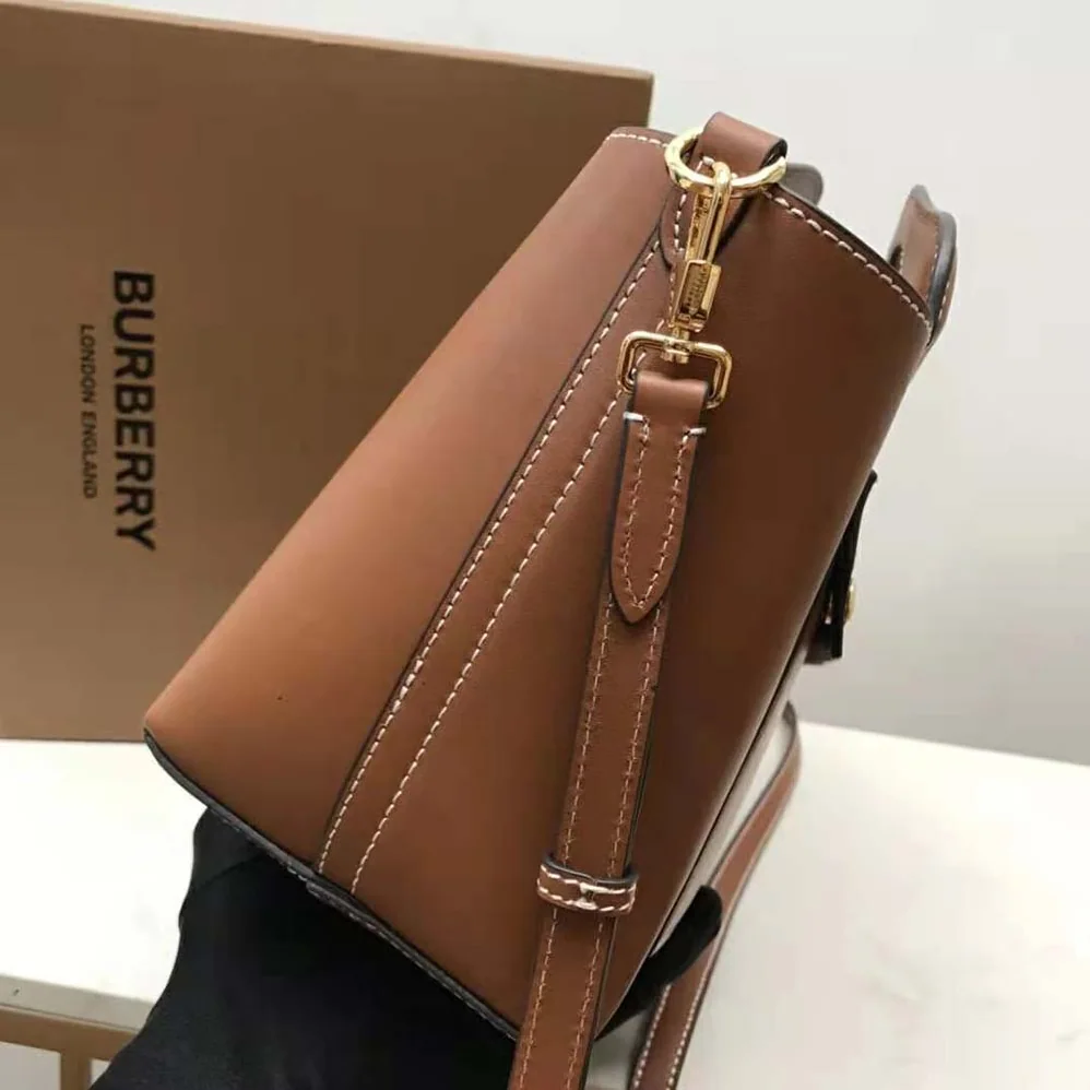 Burberry Mini Leather Soft Pocket Tote for Women in Brown Burberry Mini Leather Soft Pocket Tote for Women in Brown