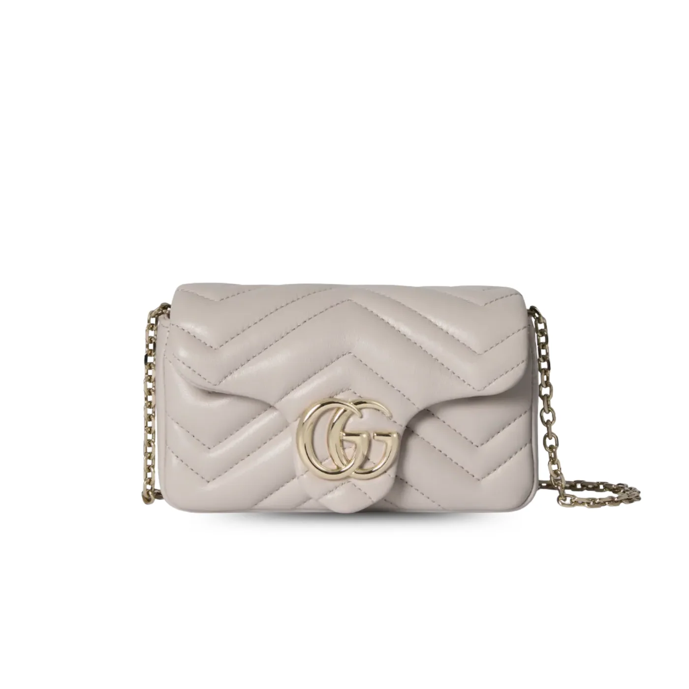 Gucci Marmont Mini Shoulder Bag in Light Grey Gold Hardware Gucci Marmont Mini Shoulder Bag in Light Grey Gold Hardware
