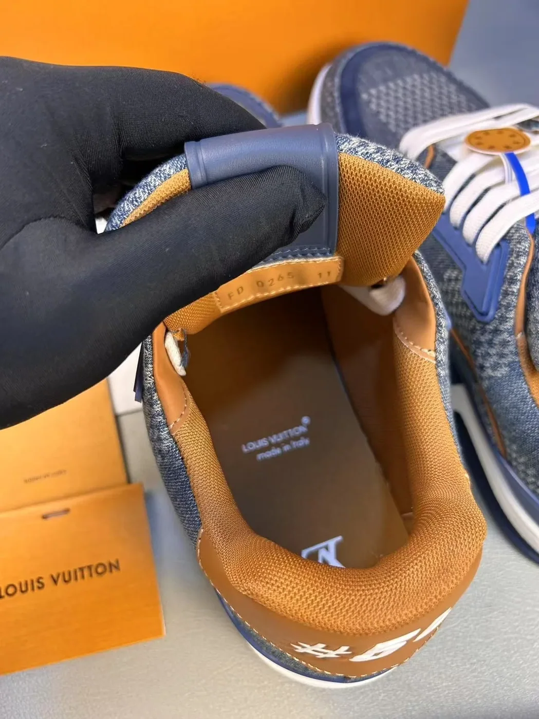 Louis Vuitton LV Trainer Sneaker Denim 1AD6DK Louis Vuitton LV Trainer Sneaker Denim 1AD6DK