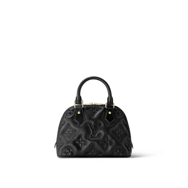 Louis Vuitton Alma BB Top Handle Bag in Black Gold Hardware