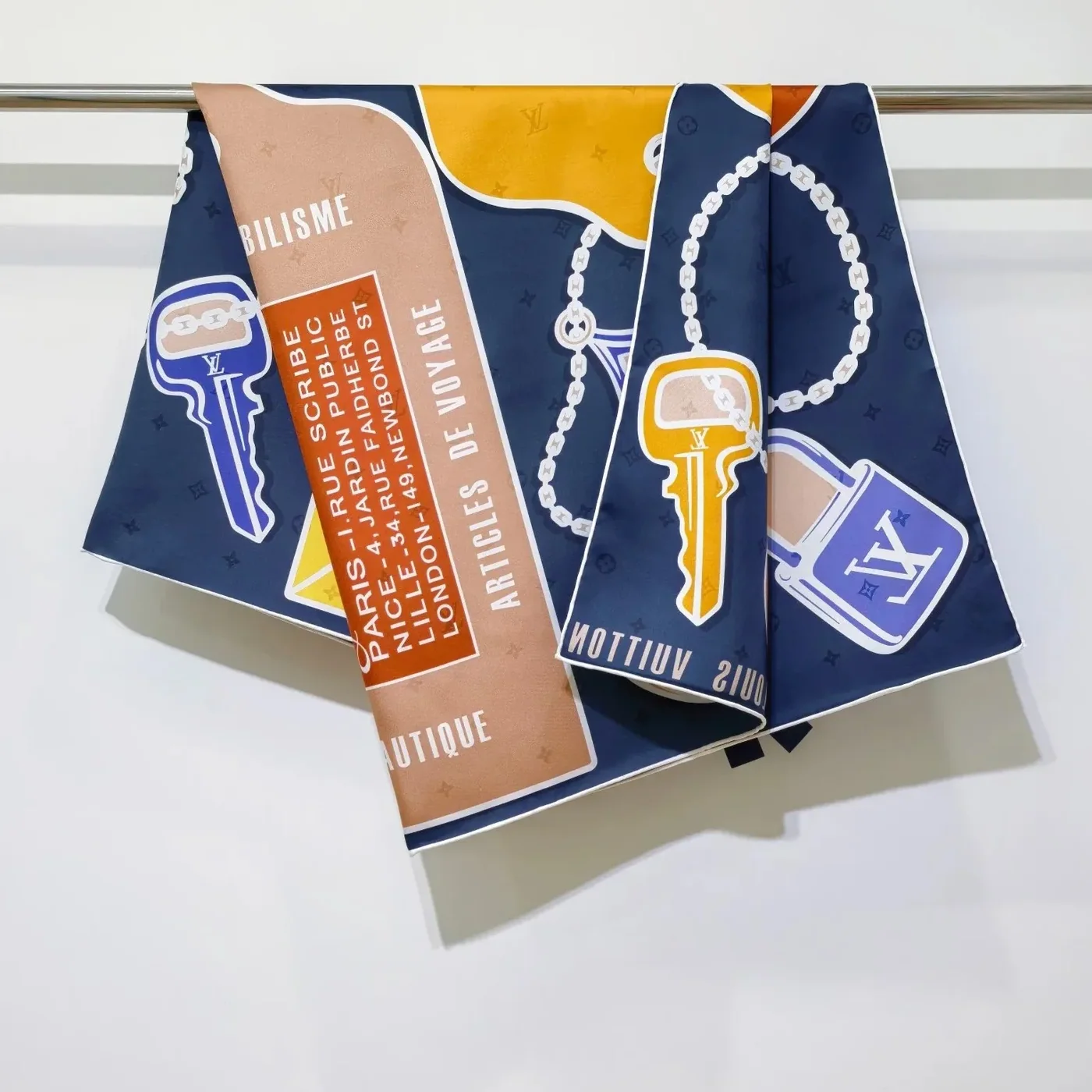 Louis Vuitton Tag And Go Square 90 Scarf Blue
