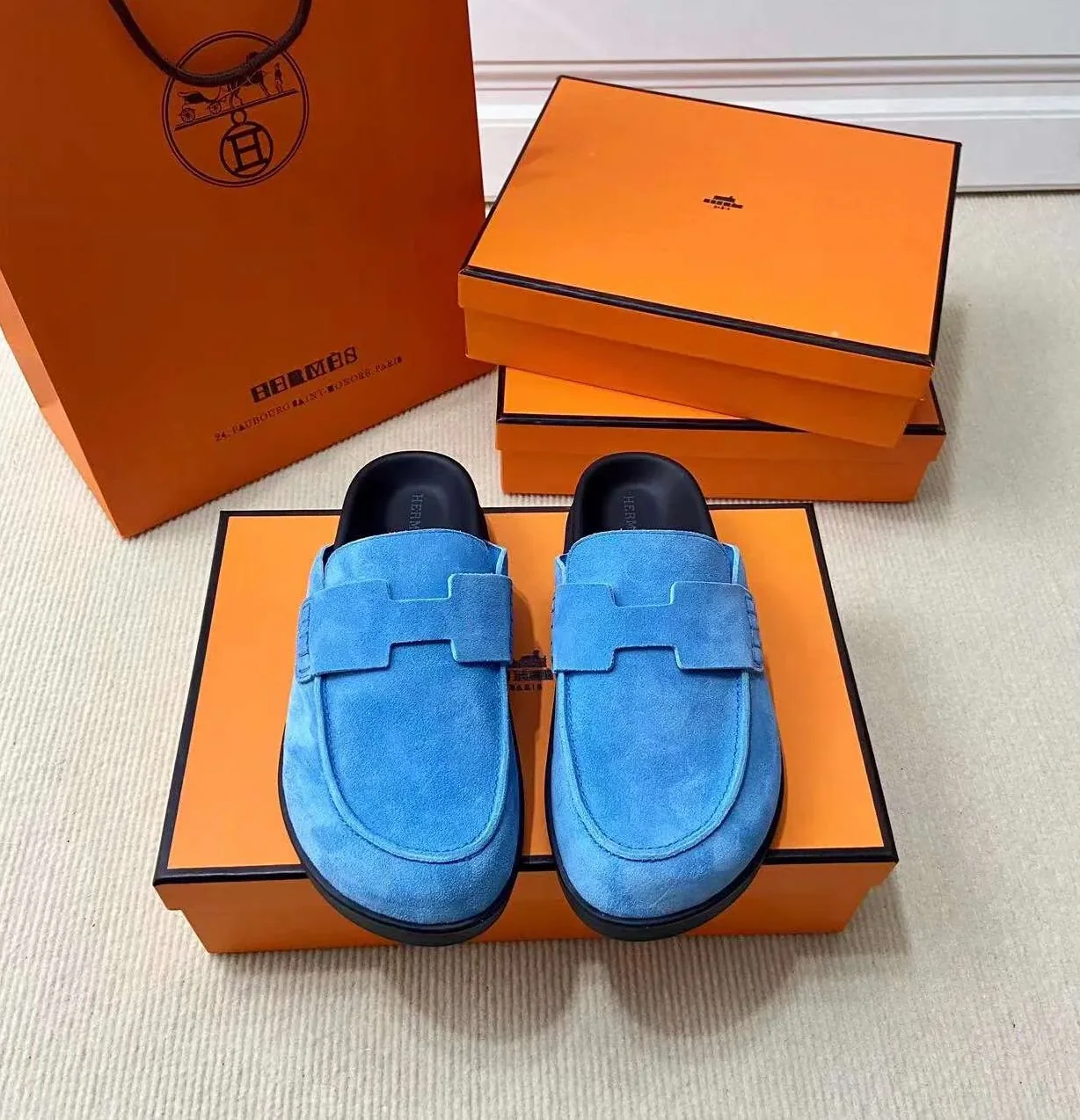 Hermes Go Mule Blue Hermes Go Mule Blue