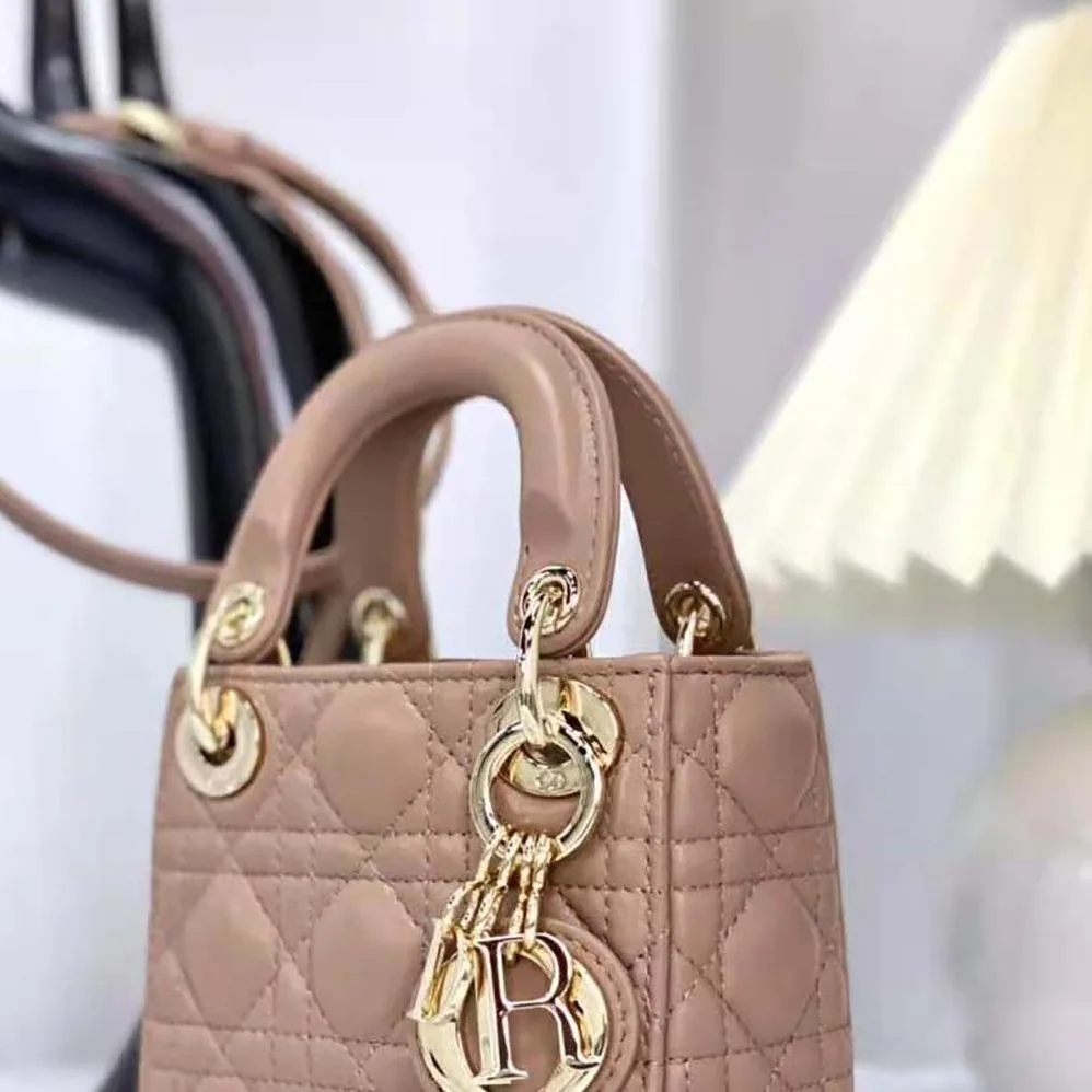 Dior Micro Lady Dior Bag Rose Des Vents Cannage Lambskin for Women