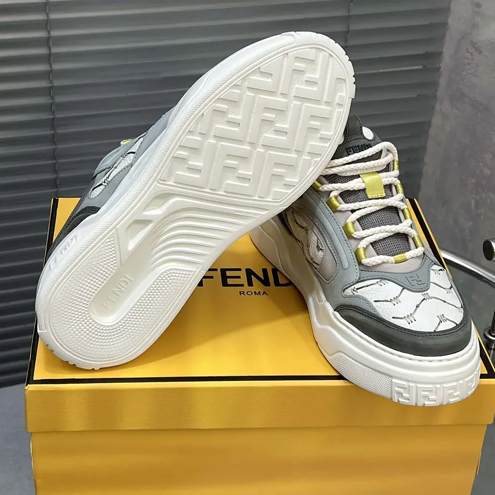 Fendi Force Sneakers White Leather and Green Nubuck Low for Unisex in tops Fendi Force Sneakers White Leather and Green Nubuck Low for Unisex in tops